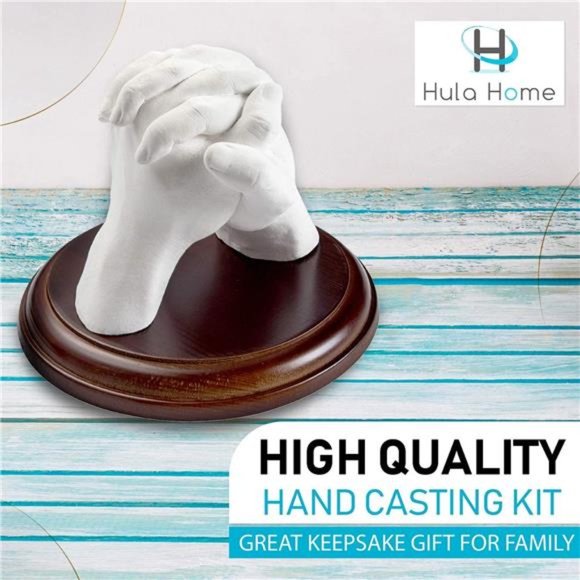 Hand Casting Kit for Couples or Family | Mounting Plaque Included | DIY Plaster - Picture 6 of 6